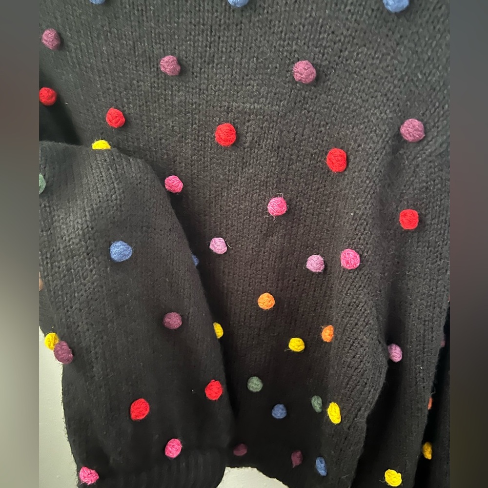 Farm Rio Rainbow Dots Turtleneck Sweater Size XL New - Picture 4 of 8